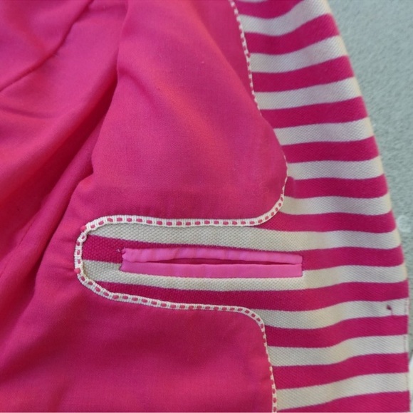 ZARA TRF Collection Pink Cream Tan Stripe Blazer Jacket Size Small Bloggers Fav - Picture 6 of 12